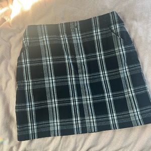 Holister Black Plaid Ultra High Rise Mini Skirt